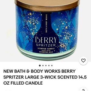 Bath & Body Works Berry Spritzer Scented Candle - Blue